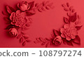 red peony flower frame 108797274