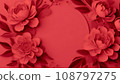 red peony flower frame 108797275