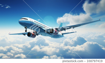 飛行在天空的飛機 108797419