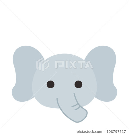 Cute elephant illustration white background vector icon 108797517