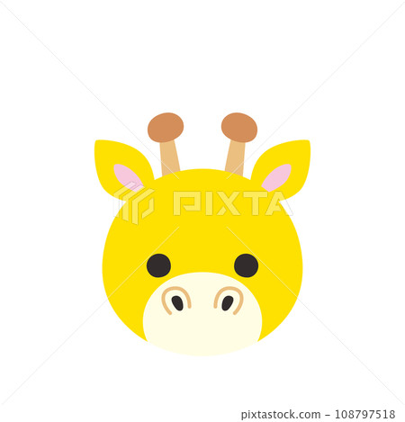 Cute giraffe illustration white background vector icon 108797518