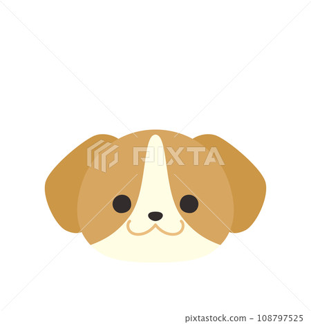 可愛的狗圖白色背景向量圖標 108797525