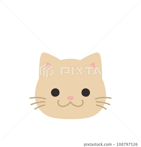 可愛的貓圖白色背景向量圖標 108797526