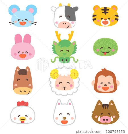 Zodiac front illustration set Zodiac front illustration set 108797553