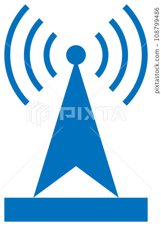 Radio tower icon blue - Stock Illustration [108799486] - PIXTA
