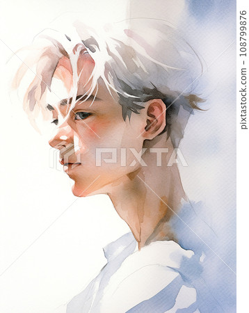 白金金髮年輕男模特兒 108799876