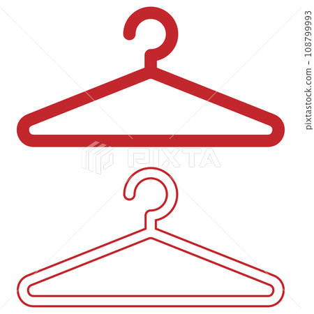 衣架圖標,剪影紅色 衣架圖標,剪影紅色 108799993
