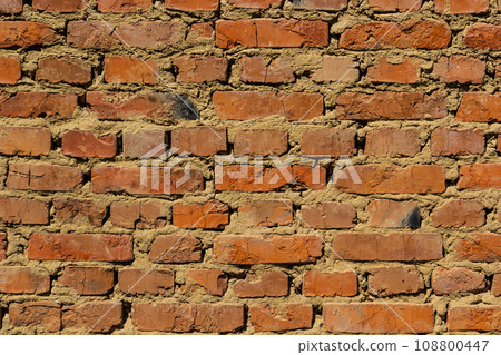 old red brick wall texture background 108800447