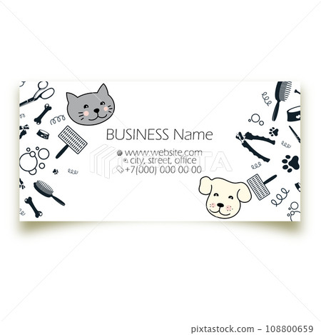 Business card grooming design, dog and cat Business card grooming design, dog and cat 108800659