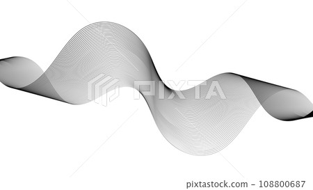 Sound wave flow, digital analog radio wave curve flow wavy 108800687