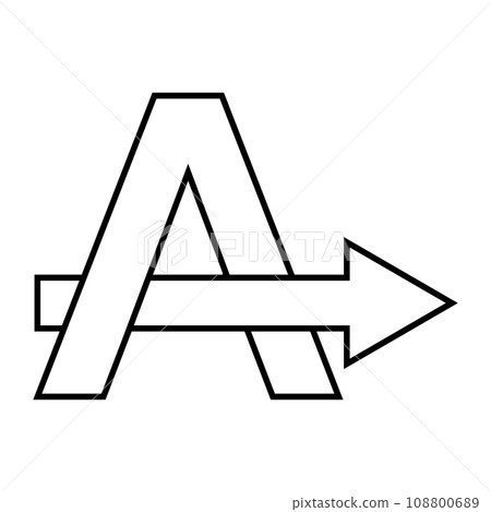 Letter A arrow right indicates path, Logo letter A arrow Letter A arrow right indicates path, Logo letter A arrow 108800689