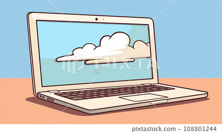 Hand drawn cartoon laptop illustration material Hand drawn cartoon laptop illustration material 108801244