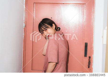 studio young female fashion model 108801445