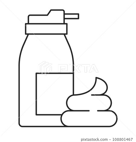 Shaving foam line icon vector isolated 108801467