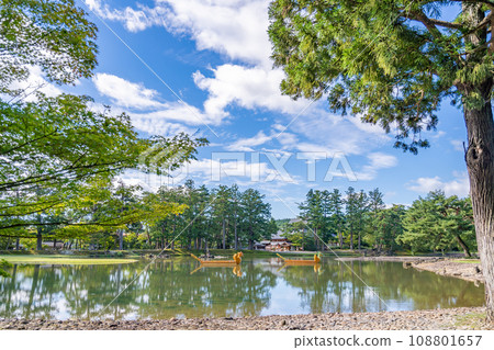 Motsuji Temple, Oizumigaike, Boat-style pond garden, the remains of a Heian period Pure Land garden that is especially valuable in the history of Japanese gardens, a World Heritage Site Motsuji Temple, Oizumigaike, Boat-style pond garden, the remains of a Heian period Pure Land garden that is especially valuable in the history of Japanese gardens, a World Heritage Site 108801657