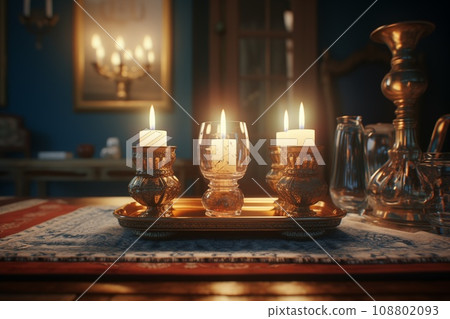 Hannukkah the oil miracle abstract illustration Hannukkah the oil miracle abstract illustration 108802093