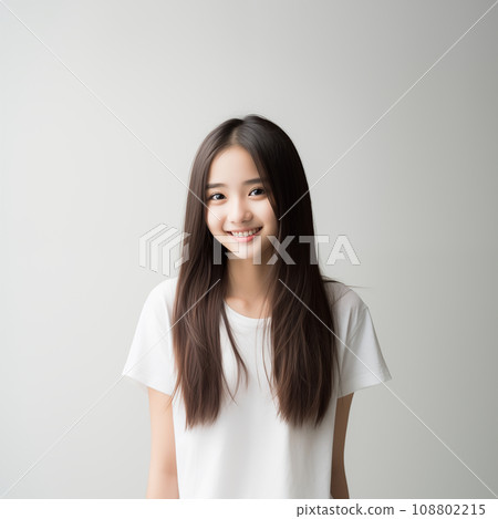 美麗的微笑少女，長直髮 108802215