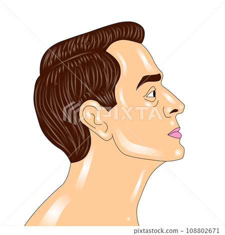 A profile of a young man. A profile of a young man. 108802671