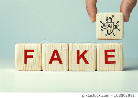 Assembled wooden cubes of the application of artificial intelligence in business Assembled wooden cubes of the application of artificial intelligence in business 108802981