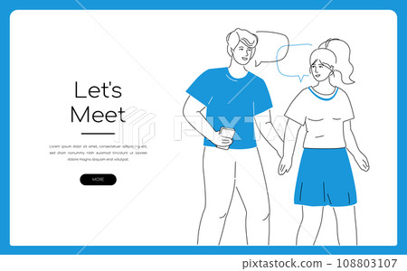 Lets meet - modern line design style isometric illustration Lets meet - modern line design style isometric illustration 108803107