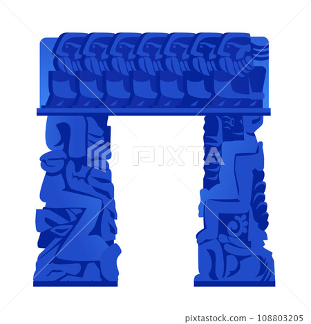 Gate of Faith in Jaffa - flat design style single isolated image 108803205