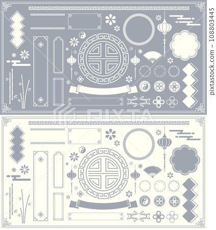 Chinese motif frame design. Chinese patterns, patterns and illustrations Chinese motif frame design. Chinese patterns, patterns and illustrations 108803445