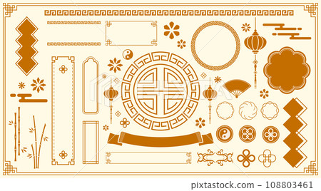 Chinese motif frame design. Chinese patterns, patterns and illustrations 108803461