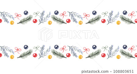 Watercolor Christmas banner Watercolor Christmas banner 108803651