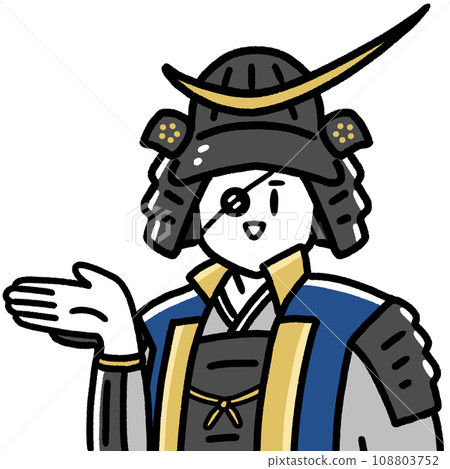 戰國武將伊達政宗簡單插畫素材 戰國武將伊達政宗簡單插畫素材 108803752