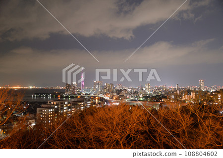 從愛宕神社看福岡市的夜景 從愛宕神社看福岡市的夜景 108804602