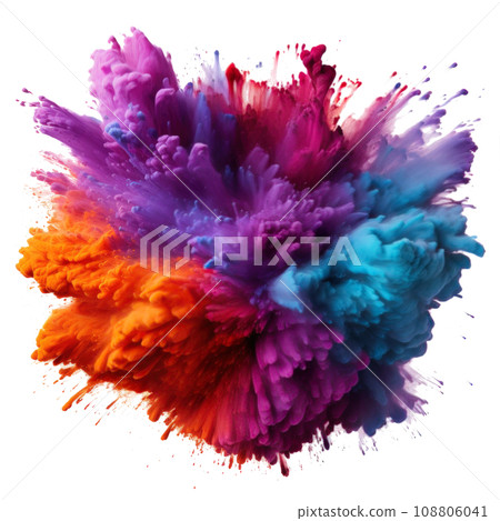 Multicolored Holi, Holli, Holly. bright splash isolated Multicolored Holi, Holli, Holly. bright splash isolated 108806041