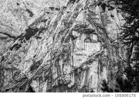 Pagan girl - natural image of a woman face on Prisank mountain, Triglav National Park, Julian Alps, Slovenia. Black and white image. Pagan girl - natural image of a woman face on Prisank mountain, Triglav National Park, Julian Alps, Slovenia. Black and white image. 108806178