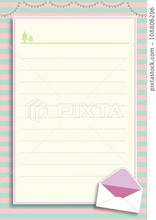 Pink origami simple horizontal writing postcard Pink origami simple horizontal writing postcard 108806206