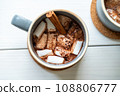 hot drink with marshmallow 108806777