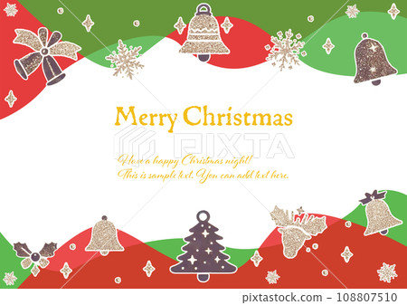 Christmas motif upper and lower frame background, red and green Christmas colors Christmas motif upper and lower frame background, red and green Christmas colors 108807510