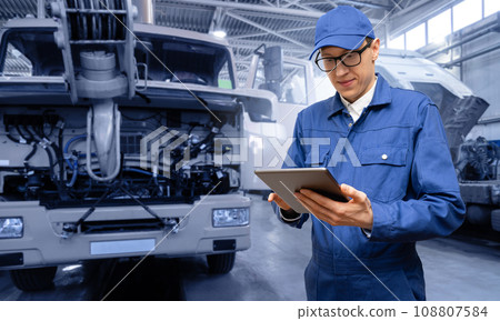 Trucks repair in car service 108807584