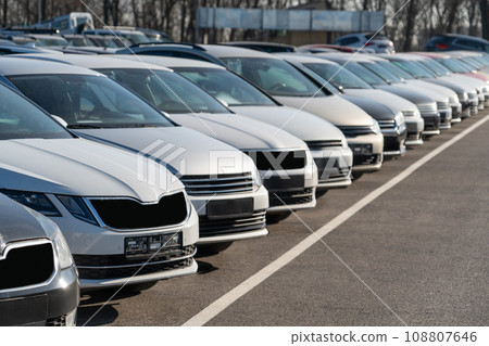 Cars in a row. Used car sales 108807646