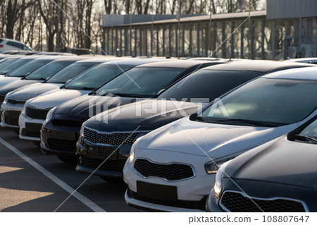 Cars in a row. Used car sales 108807647