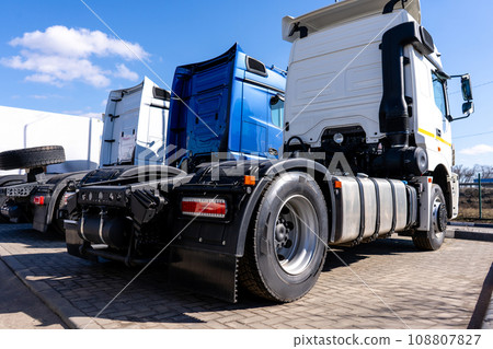 Semi truck fleet at the logistics center 108807827