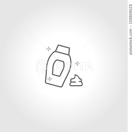 Icon of hygiene procedure, disease prevention. Vector sanitizer and antiseptic alcohol gel symbol. Healthcare wash hands with soap, antibacterial icon. isolated on white background Icon of hygiene procedure, disease prevention. Vector sanitizer and antiseptic alcohol gel symbol. Healthcare wash hands with soap, antibacterial icon. isolated on white background 108808028