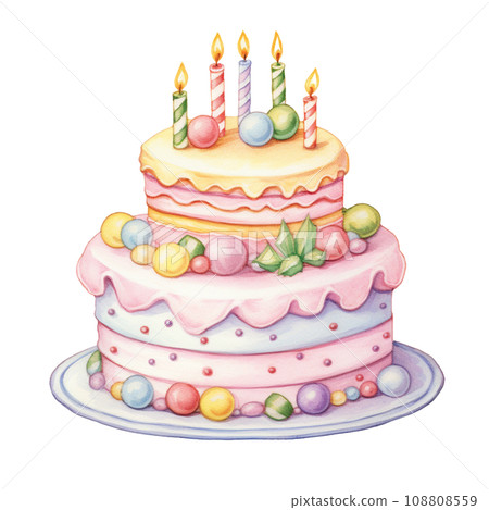 Watercolor sweet dessert cake for Christmas festival, anniversary day, birthday isolated on transparent background Watercolor sweet dessert cake for Christmas festival, anniversary day, birthday isolated on transparent background 108808559