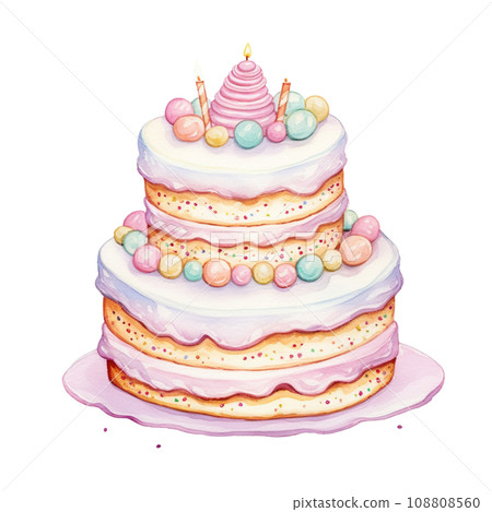 Watercolor sweet dessert cake for Christmas festival, anniversary day, birthday isolated on transparent background Watercolor sweet dessert cake for Christmas festival, anniversary day, birthday isolated on transparent background 108808560