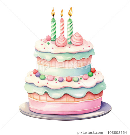 Watercolor sweet dessert cake for Christmas festival, anniversary day, birthday isolated on transparent background Watercolor sweet dessert cake for Christmas festival, anniversary day, birthday isolated on transparent background 108808564