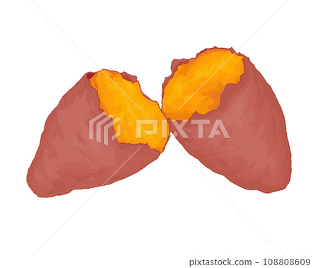 Vector illustration of baked sweet potato Vector illustration of baked sweet potato 108808609