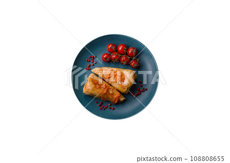 Delicious cabbage rolls with meat, rice, salt, spices and herbs 108808655