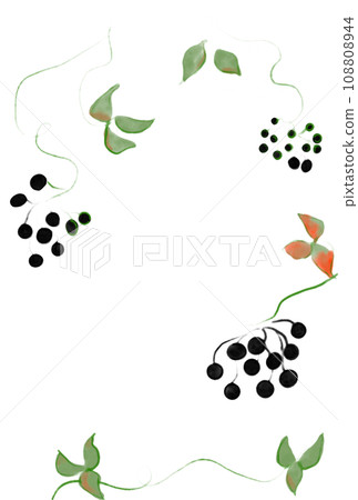Frame material of vine plants painted in watercolor Frame material of vine plants painted in watercolor 108808944