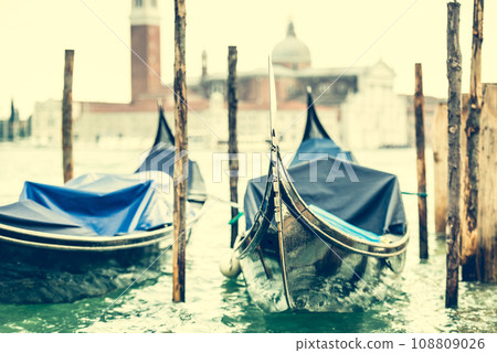 gondola floating on the channel 108809026