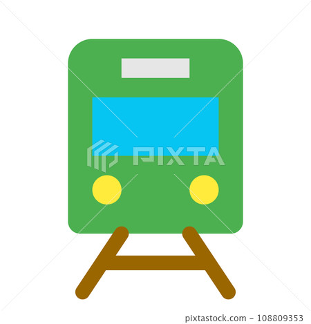 Color style icons representing vehicles, trains 108809353