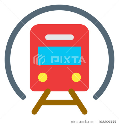 代表車輛、地鐵的顏色樣式圖標 108809355