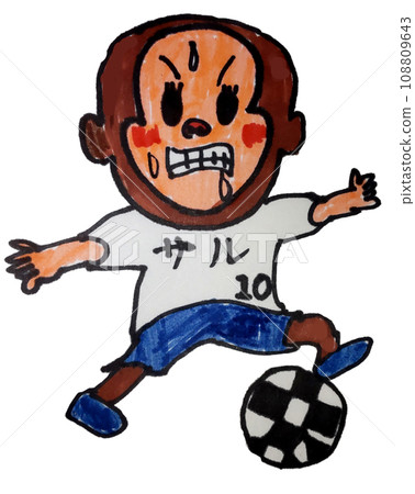 Monkey playing futsal (foot monkey) Monkey playing futsal (foot monkey) 108809643
